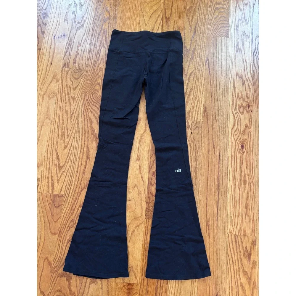 Alo Yoga Black High Waisted Flare Leggings‎ Yoga Pants Size S Small